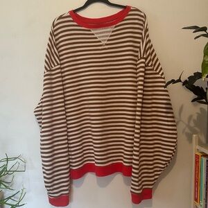 Classic Striped Oversized Crewneck - Free People
